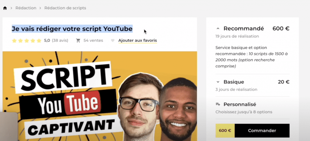 gagner de l'argent avec ChatGPT en vendant des scripts Youtube